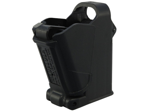 This is an universal pistol magazine loader for any magazines chambered in 9mm, 10mm, .357 sig, .40 s&w, .45 acp . Named UpLULA made by Maglula.