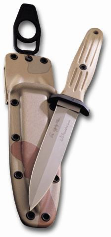 Boker Applegate-Fairbairn Dagger 6" Blade, Desert Tan Delrin Handles