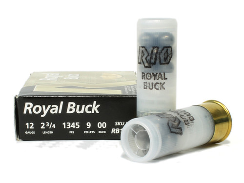 Royal Buck Buckshot 12 Gauge2 3/4" Buckshot 9 Pellets- 00 Buck 5 Rounds Box/ Ammo