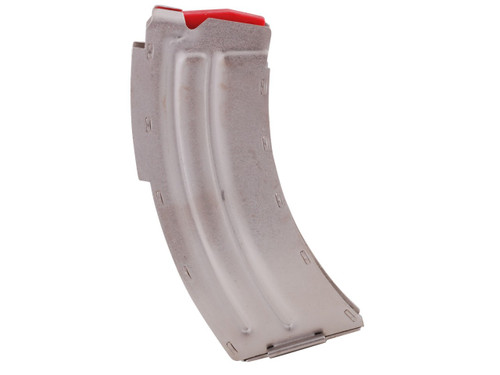 This is a 10 round factory stainless steel magazine for the Savage MKII series rifle chambered in .22 long rifle, or 17 mach 2.