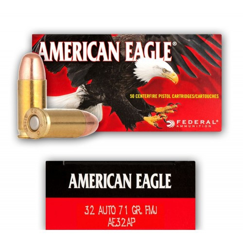 Federal American Eagle 32 Auto 71 Gr. FMJ 50 Rounds/ Box