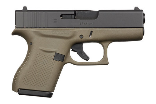 This is a Glock 43 9mm, with a OD Green frame.