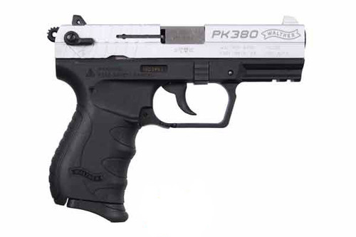 This is a Walther PK380 .380 acp. With Nickel slide