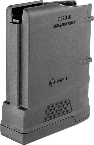 Mft Magazine Ar10/sr25 7.62x51 - 308 Win 10rd Black Polymer