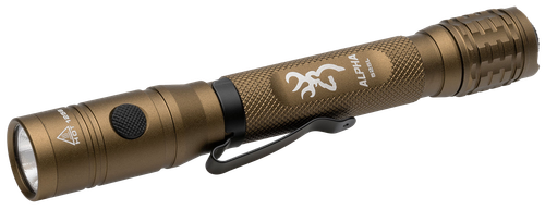 Browning 3711256 Alpha 2AA Flashlight  Burnt Bronze 36/525 Lumens White LED/Green