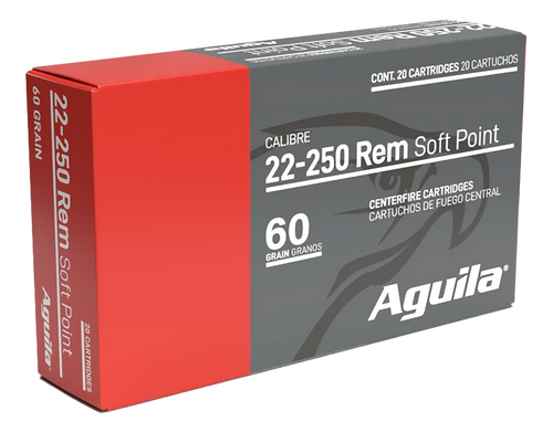 Aguila 8338AG   22-250Rem 60gr InterLock Boat Tail Soft Point 20 Per Box/10 Case