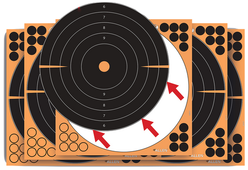 EZ-Aim 1531710 Splash Reactive  Self-Adhesive Paper Black/Orange  12"x12" Bullseye 10 Pack