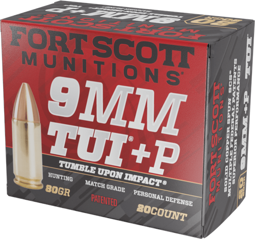 Fort Scott 9mm Luger +p 80gr - Tui Solid Copper 20rd 25bx/cs