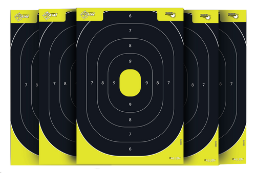 EZ-Aim 1537230 Splash Reactive  IPSC Silhouette Paper Hanging 12.50" W X 18.25" H Chartreuse/Black 30 Per Pkg