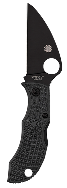 Spyderco MBKWPBK Manbug  1.91" Folding Wharncliffe Plain Non-Reflective Black TiCN VG-10 SS Blade/Black Textured FRN Handle