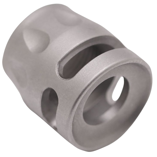 True Precision Inc TPSMICROSS Micro Compensator S-Type Satin Stainless 416R Stainless Steel 1/2"x28 Threads 9mm/380 ACP