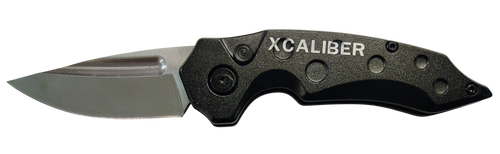 Xcaliber Knife Company  Switch Blade  2.41" Folding Drop Point Plain Stainless D2 Steel Blade. 4.15" Aluminum Handle