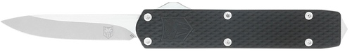 CobraTec Knives MNBLKMGEN2DNS Mini Mamba Gen II 2.25" OTF Plain Stonewashed D2 Steel Blade, 3.38" Black Textured Anodized Aluminum Handle