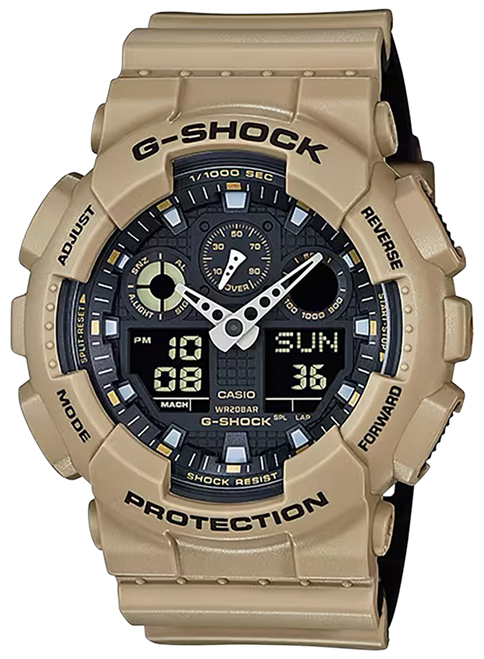 G-shock/vlc Distribution ga100L8A G-Shock Tactical Brown Stainless Steel Bezel 145-215mm