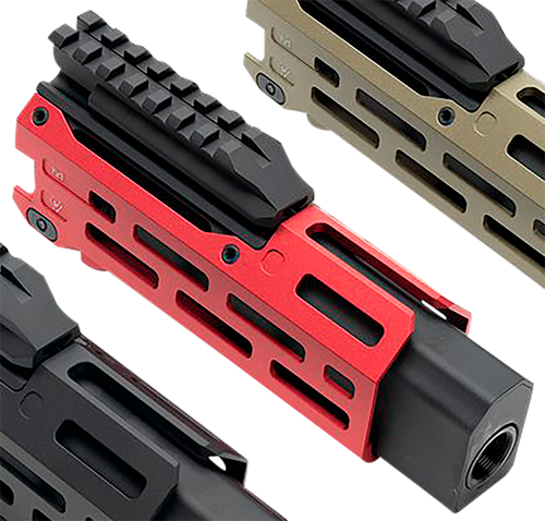 Strike Industries CEVOHG6RED Strike  6" M-LOK Red Aluminum with Faux Suppressor for CZ Scorpion EVO (7.72" Barrel Length)