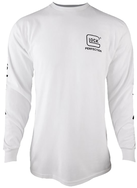 Glock AP96095 Perfection Long Sleeve Tee White Pre-Shrunk Cotton Long Sleeve XL