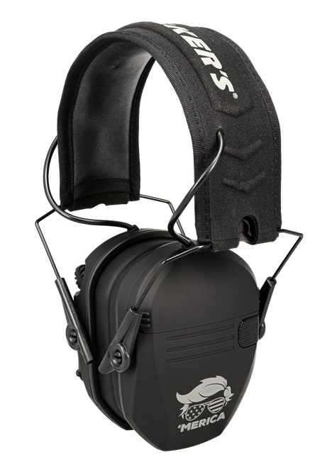 Walker's GWPRSEMT24MERBLK Razor Merica Muffs 23dB Over the Head Black