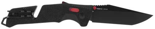S.O.G SOG11120441 Trident AT 3.70" Folding Tanto Plain Black TiNi Cryo D2 Steel Blade/Black w/Red Accents GRN Handle Features Line Cutter/Glass Breaker