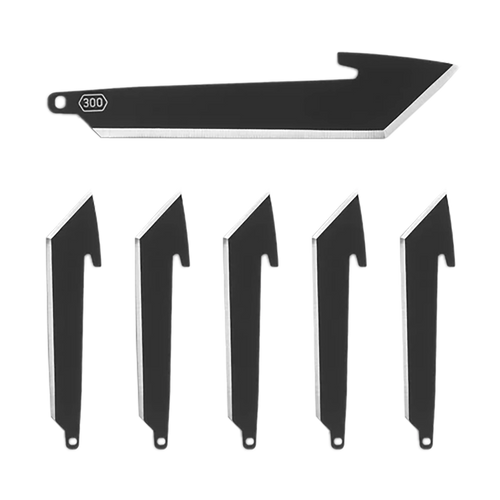 Outdoor Edge RRT30K6C   3" Tanto Plain Black Oxide 420J2 SS Blade 6 Blades