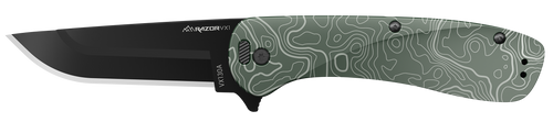 Outdoor Edge Razor Vx1 3" Fldr - Green Topo Alum Spring Assist