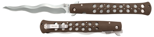 Cold Steel CS-26SXK6 Ti-Lite  6" Folding Plain Kris AUS 10A Steel Blade/ Black Griv-Ex Handle