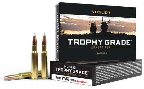 Nosler 47118 Trophy Grade  7x57mmMauser 140gr Nosler AccuBond 20 Per Box/10 Case