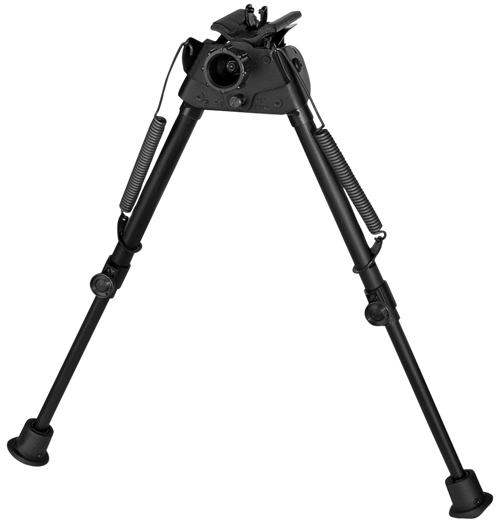 Harris Bipods S-L2 Swivel L Swivel Stud, 9-13", Black Steel/Aluminum, Self-Leveling Legs, Rubber Feet