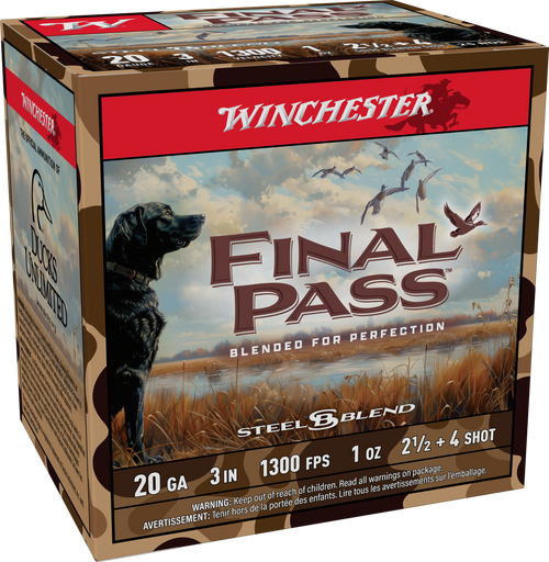 Winchester Final Pass 20ga 3" - 1oz #2.5 & #4 25rd 10bx/cs