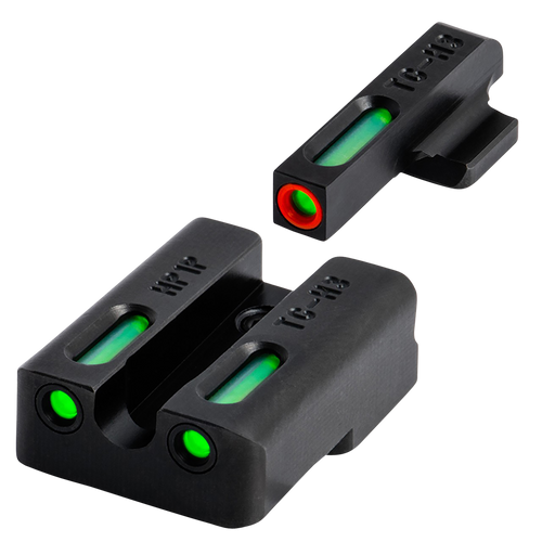 TruGlo TG13XD2PC TFX Pro  Black | Green Tritium & Fiber Optic Orange Outline Front Sight Green Tritium & Fiber Optic Rear Sight