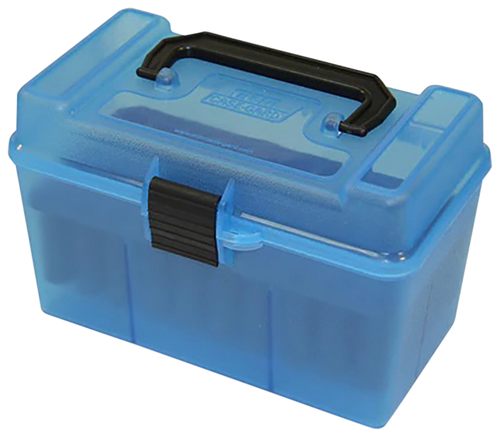 MTM Case-Gard H50RL24 Deluxe Ammo Box  Multi Clear Blue Polypropylene 50rd