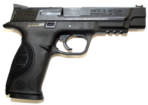 used M&P 9 Pro Series with 5" barrel and fiber optic front sight. Manufactured by Smith & Wesson