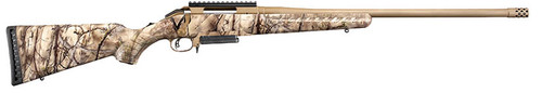 This is a Ruger American rifle  with the "Go Wild" camo pattern chambered in 6.5 Creedmoor.