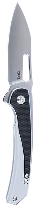 CRKT 6075 Padawan  3.01" Folding Wharncliffe Plain Brushed Satin 14C28N Steel Blade, SS w/G10 Black Overlays Handle