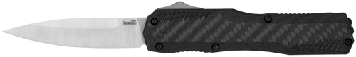 Kershaw 9000CF Livewire  3.35" OTF Dagger, Plain Black PVD CPM MagnaCut Steel Blade, Black Anodized Aluminum Handle