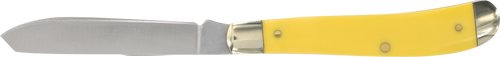 Old Timer 1180011 Gunstock Trapper 3" Plain Stainless Steel Blade Yellow