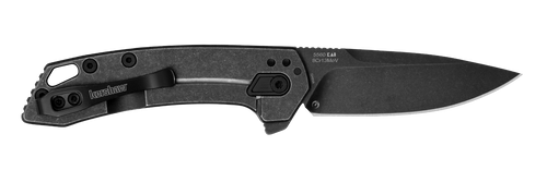 Kershaw  Radar  2.90" Folding Drop Point Plain Black Oxide Blackwash 8Cr13MoV SS Blade & Stainless Steel Handle Includes Pocket Clip