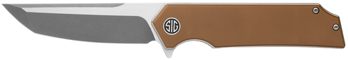 Sig Sauer Knives TS8SBRN Tsuru  3.30" Folding Tanto Plain Satin 154CM SS Blade, 4.20" Coyote Brown G10 Handle