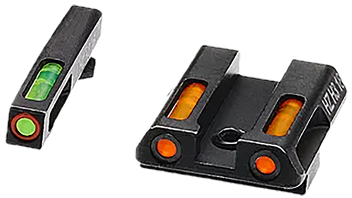 HiViz GLN621 LiteWave H3 Fiber-Optic Sight Set Green Tritium/Orange Outline w/Litepipes Orange Fits Glock 42, 43, 43X, 48