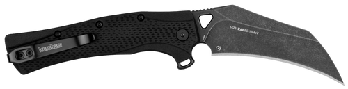 Kershaw 1423 Dawnstar  Tactical 3.50" Folding Hawkbill Plain Blackwash 8Cr13MoV SS Blade, Black Textured Glass Filled Nylon Handle