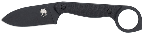 CobraTec Knives CTWLTBLK Wolfteeth  EDC 2.75" Folding Drop Point Plain Black 14C28N Steel Blade, 4.25" Black Textured G10 Scales Handle