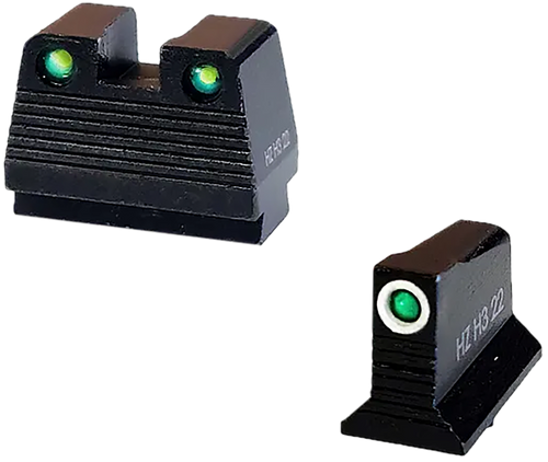 Hiviz Co-witness Trit Sght Set - For Glock MOS 9mm Grn/wht Ring