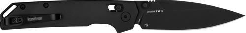 Kershaw 2038BLK Iridium  3.40" Folding Spear Point Plain Satin/Stonewashed D2 Steel Blade/ Gray Anodized Aluminum Handle Includes Pocket Clip