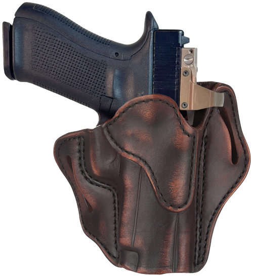1791 Gunleather ORBH23VTGR BH2.3 Optic Ready OWB Size 2.3 Vintage Leather Belt Slide Compatible w/Glock 17/20/21/22/31/34/35/40/41/ Ruger 95/American Right Hand