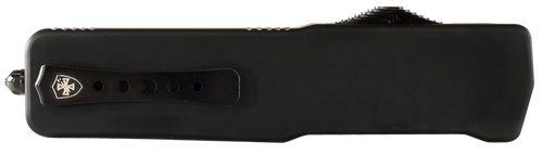 Templar Knife LZBR121 Premium Weighted  Large 3.55" OTF Dagger Plain Black Oxide Stonewashed D2 Steel Blade, 5.25" Black Aluminum/Rubber Handle
