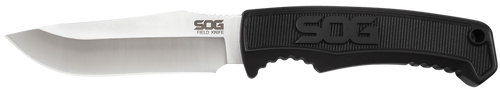 S.O.G SOGFK1001CP Field  4" Fixed Clip Point Plain Satin 7Cr17MoV SS Blade Black TPR Handle Includes Sheath