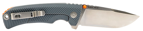 S.O.G SOG14060243 Tellus FLK 3.65" Folding Clip Point Plain Stonewashed Cryo 440C SS Blade, Wolf Gray Textured GRN Handle, Blister Pack