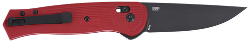 CRKT 7170R SERO  EDC 3.02" Folding Plain Black TiNi S35VN SS Blade, Red Textured GRN Handle