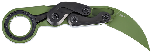 CRKT 4040BG Provoke  2.41" Folding Karambit Plain Bright Green Cerakote D2 Steel, Blade Bright Green Cerakote Aluminum Handle