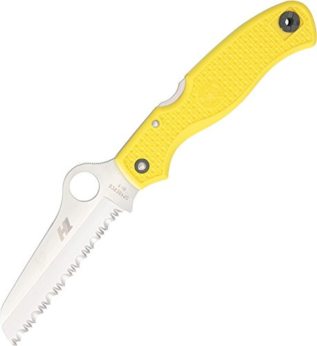 Spyderco Atlantic Salt Rust Free Serrated Edge Knife Yellow
