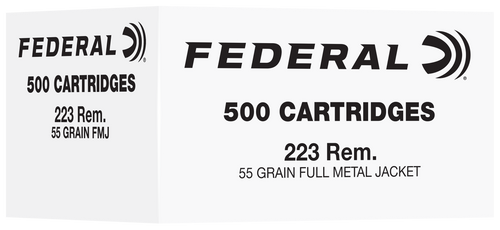 Federal FC223F500   223Rem 55gr Full Metal Jacket 500 Per Box/2 Case